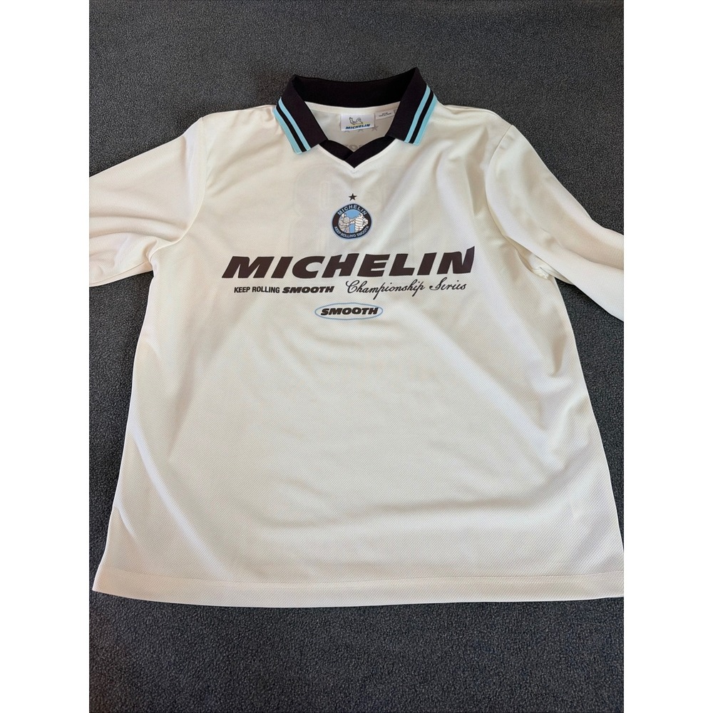 Michelin Jersey Mens XL White Long Sleeve Championship Series Racing Blokecore